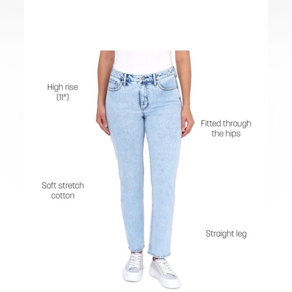 NWT Seven7 | High Rise Slim Straight Jean Plus Size 14 Lightwash 90s 80s - Picture 3 of 15